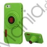 3D Camera Soft Silikone Stand Case iPhone 5 cover - Grøn