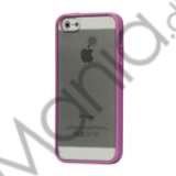 TPU Bumper Ramme Clear Transparent Plastic Combo Beskyttelses Case til iPhone 5 - Lilla