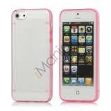 Selvlysende Transparent Plastic & TPU Combo Case iPhone 5 cover - Pink