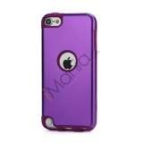 Blankt aluminum Kombineret Silikone Hard Back Case til iPod Touch 5 - Purple