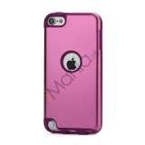 Blankt aluminum Kombineret Silikone Hard Back Case til iPod Touch 5 - Light Purple