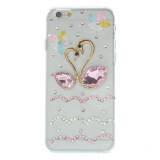 iPhone 6 bling-cover med svaner, pink