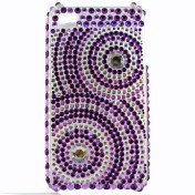 iPhone 4 / 4S bling cover lilla med cirkler