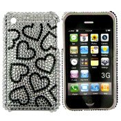 iPhone 3G bling cover med hjerter