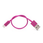 Kort USB Lightning Kabel på ca. 20cm, hot pink