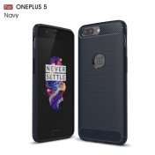 Kulfibermønster TPU-cover til OnePlus 5, mørkeblå