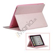 Stilet Microfiber Case Cover med stativ til Den Nye iPad 2 3 4 - Pink