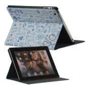 Kunstlæder Folio Stand Case Præget med Sød Tegneserie til iPad 2 3 4 - Blå