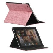 Krokodille Folio Kunstlædertaske Holder til Den Nye iPad 4. 3. 2nd Gen - Pink