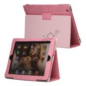 Glitrende Flora Kunstlæder Stand Case til Den Nye iPad 2 3 4 - Pink