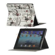 Fashion Lady PU Kunstlæder Stand Case Smart Cover til iPad 2 3 4 - Grå