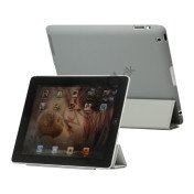 Slim Kunstlæder Smart Cover med holder til iPad 2. 3. 4. Gen - Light Grey