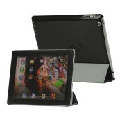 Folio Magnetisk PU Kunstlæder Taske Smart Cover til iPad 4. 3. 2. generation - Sort