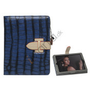 Hermes Folio Style Krokodille Kunstlæder Taske Cover Holder til iPad 2. 3. 4. Generation - Mørkeblå