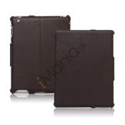 Slim Lychee PU Kunstlæder Case Cover til iPad 2. 3. 4. Gen - Kaffe