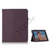 Folio PU Kunstlæder Cover Case med holder til iPad 4 3. 2nd Generation - Lilla