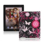 Butterfly Blomster Hard Cover Case til Den Nye iPad 2. 3. 4. Gen