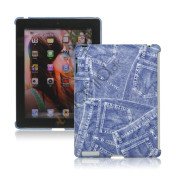 Retro Jeans Kunstlæder Hard Case til iPad 2. 3. 4. Gen Smart Cover Companion - Blå