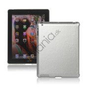 Carbon Fiber Kunstlæder Hard Case Smart Cover Companion til iPad 2 3 4 - Grå