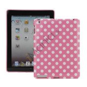 Polka Dot TPU Gel Case til Den Nye iPad 2. 3. 4. Gen - Hvid / Pink