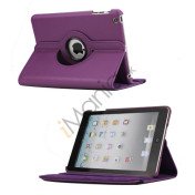 Drejes 360 grader, PU Læder Case Cover Stand the iPad Mini - Lilla