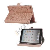Cute Cartoon Graffiti Læder Stand Case til iPad Mini - Pink