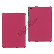 Mønstret Lychee Leather Folio Cover Case til iPad Mini - Rose