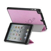 Slim PU Læder Case Cover med Wake Sleep Stand til iPad Mini - Pink