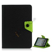 Magnetic Folio Mønstret Læder Stand Case Cover til iPad Mini - Sort