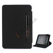 Grain Line 360 Rotating Magnetic Leather Case with Wake Sleep Function til iPad Mini  - Sort