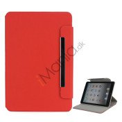 Grain Line 360 Rotating Magnetic Leather Case with Wake Sleep Function til iPad Mini  - Rød