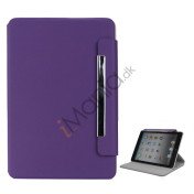 Grain Line 360 Rotating Magnetic Leather Case with Wake Sleep Function til iPad Mini - Lilla