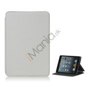 Book Style tandstikker Design Læder Stand Case til iPad Mini - Hvid