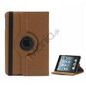 360 graders roterende Stand Fabric Folio Case til iPad Mini - Brun