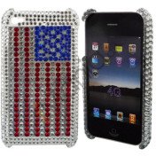 iPhone 4 / 4S bling cover USA flag