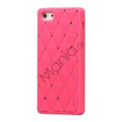 Glitter Smykkesten Indlagt Silikone Cover Case til iPhone 5 - Pink