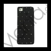 Glitrende Smykkesten Inlaid Silikone Cover Case til iPhone 5 - Sort