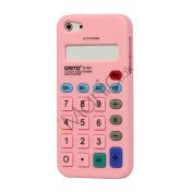 3D Lommeregner Silikone Cover Case til iPhone 5 - Pink