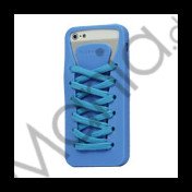 Sporty Snørebånd Silikone Case iPhone 5 cover - Blå