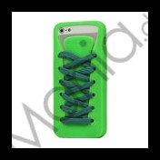 Sporty Snørebånd Silikone Case iPhone 5 cover - Grøn