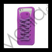 Sporty Snørebånd Silikone Case iPhone 5 cover - Lilla