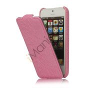 Lodret Slange Skin Læder Flip Case iPhone 5 cover