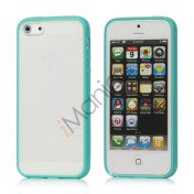 Frosted Plastic & TPU Hybrid Case iPhone 5 cover - Cyan