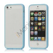 Frosted Plastic & TPU Hybrid Case iPhone 5 cover - Baby Blå