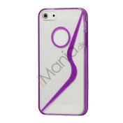 S Formet Gennemsigtig Hard Case iPhone 5 cover - Lilla