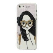 Premium iPhone 5 Hard Case Pretty Girl med briller