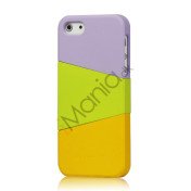 Farvelagt Triplex Slide Hard Plastic Cover Case til iPhone 5 - Lilla