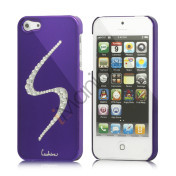 S-Lime Series Glitter Smykkesten Galvaniseret Hard Case Cover til iPhone 5 - Violet Lilla