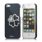 Kløver Cadmieret Diamant Case Cover til iPhone 5 - Sort