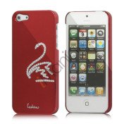 Svane Cadmieret Diamant Cover Case til iPhone 5 - Vinrød